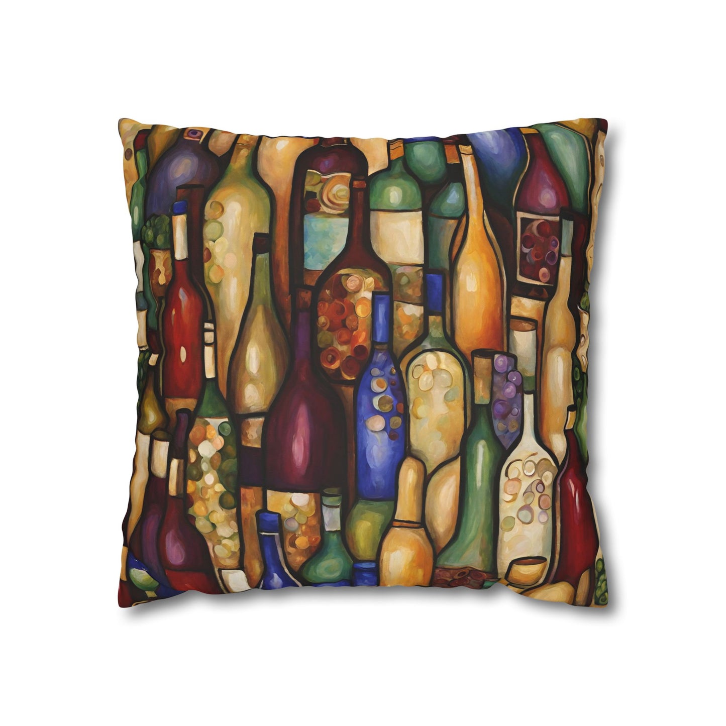 Vino Abstract Square Poly Canvas Pillowcase