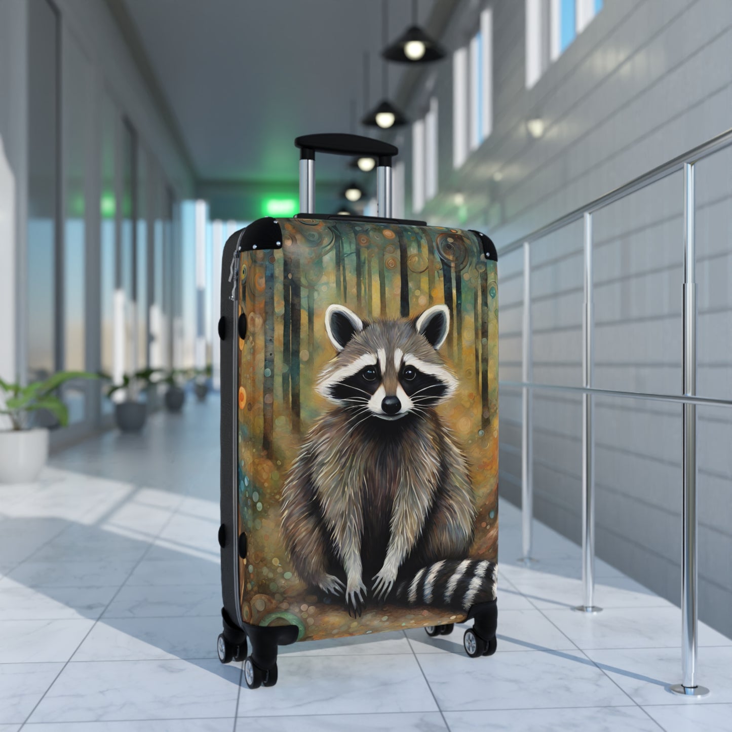 Mountain Forest Raccoon Suitcase