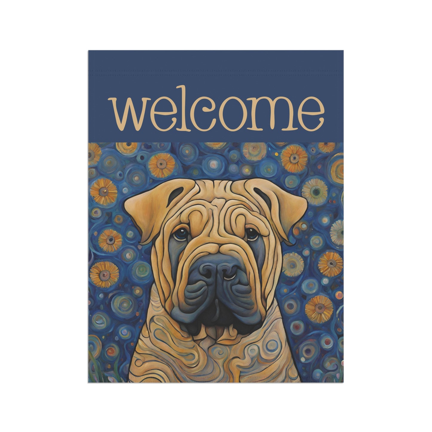 Shar Pei Welcome 2-Sided Garden & House Flag/Banner