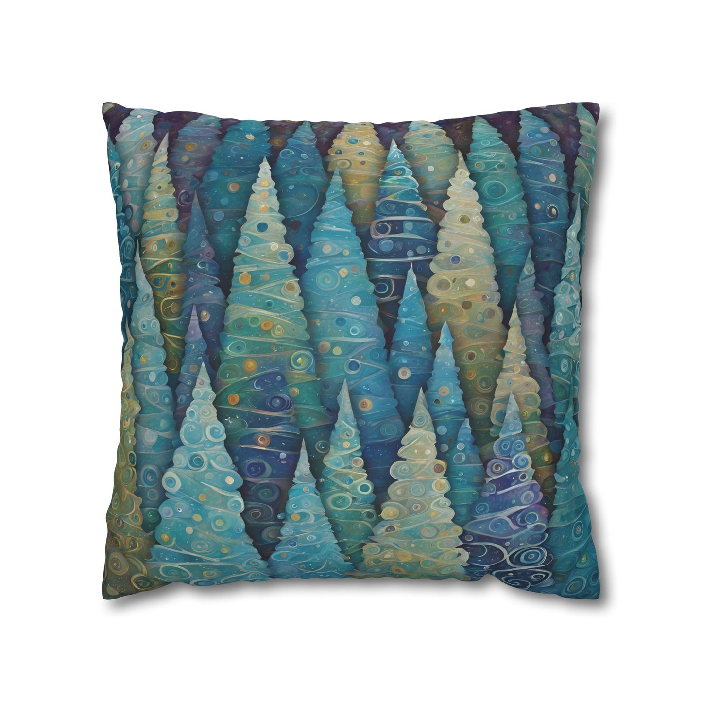 Cool Trees Square Poly Canvas Pillowcase