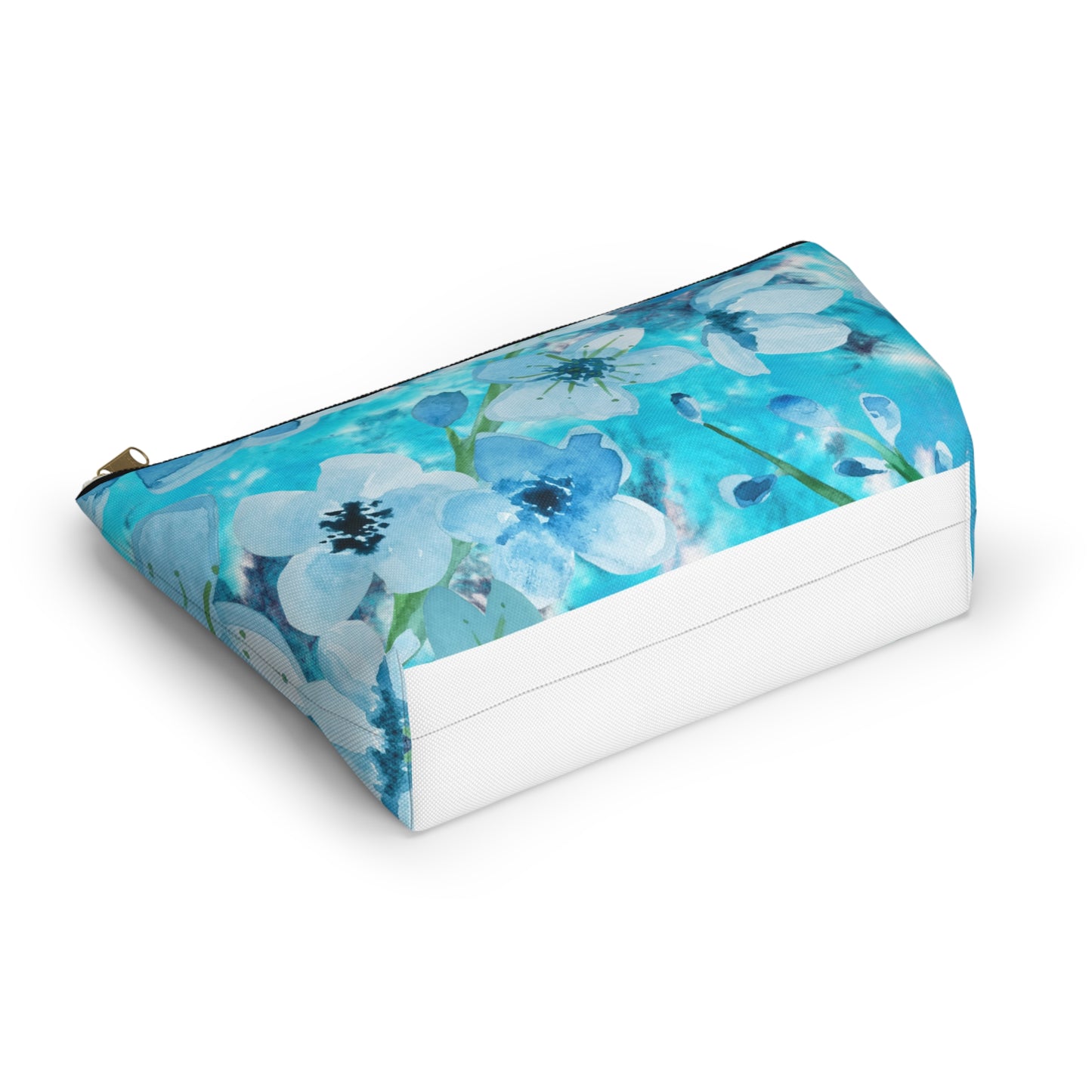 Nordic Floral Makeup Accessory Pouch w T-bottom