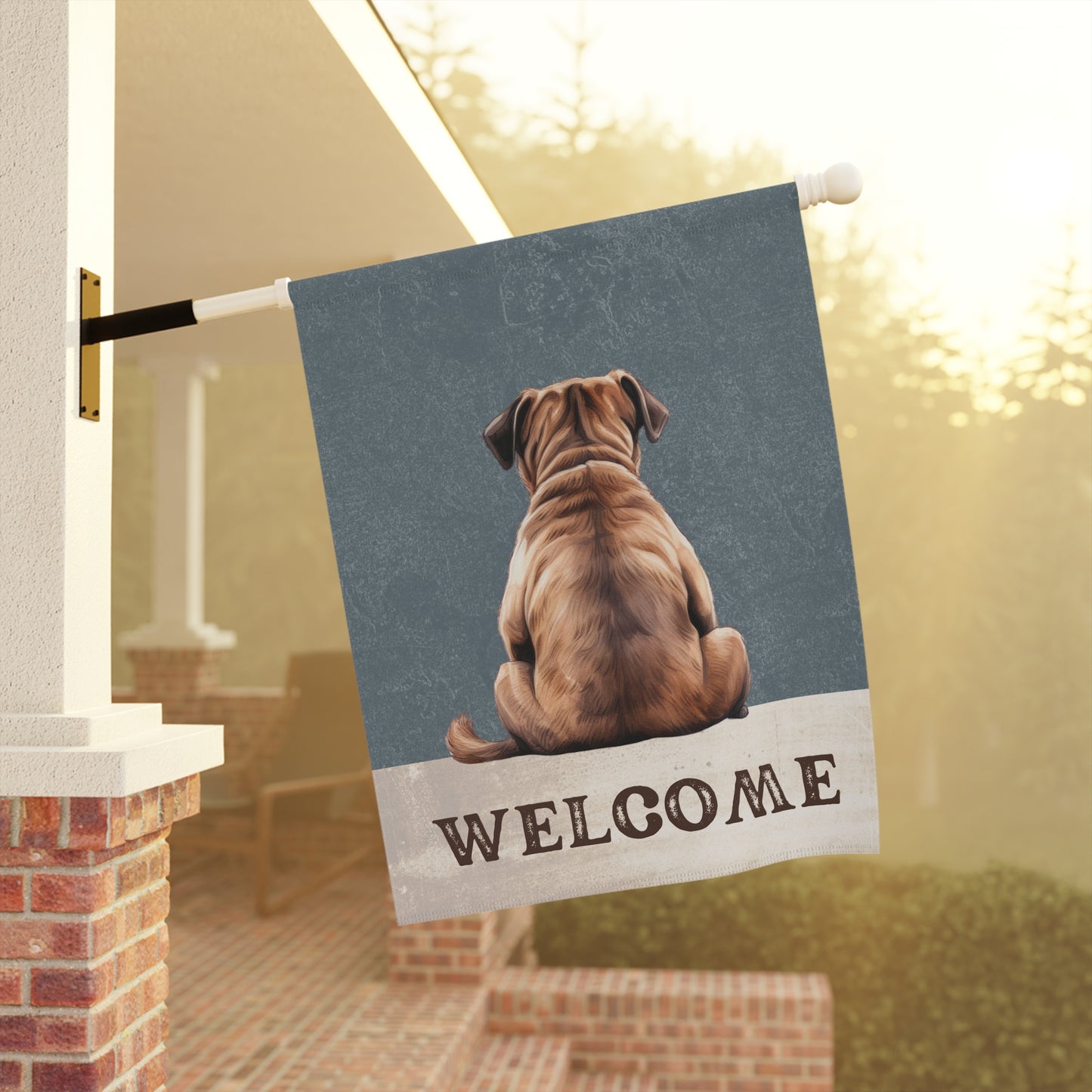 Pug Welcome 2-Sided Garden & House Flag/Banner