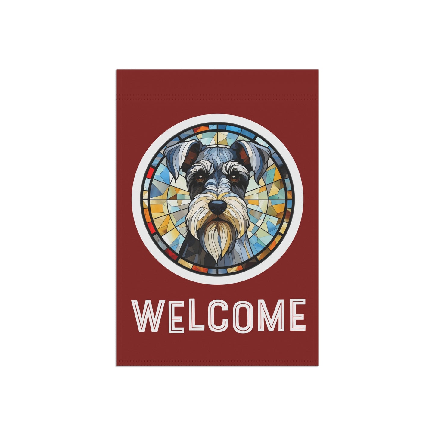 Miniature Schnauzer Welcome 2-Sided Garden & House Flag/Banner