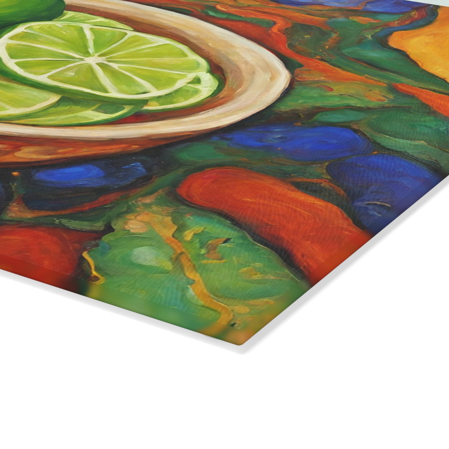 Bowl of Limes Tempered Glass Cutting Board