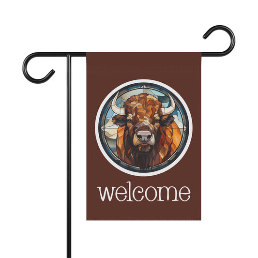 Bison Welcome 2-Sided Garden & House Flag/Banner