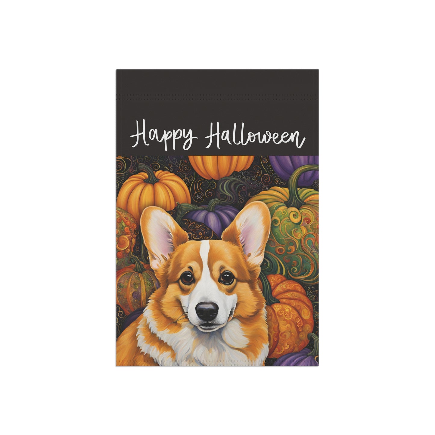 Corgi Happy Halloween 2-Sided Garden & House Flag/Banner