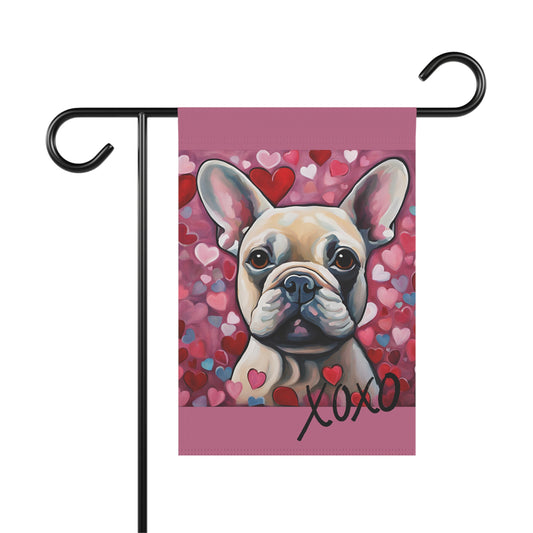 French Bulldog Valentine 2-Sided Garden & House Flag/Banner