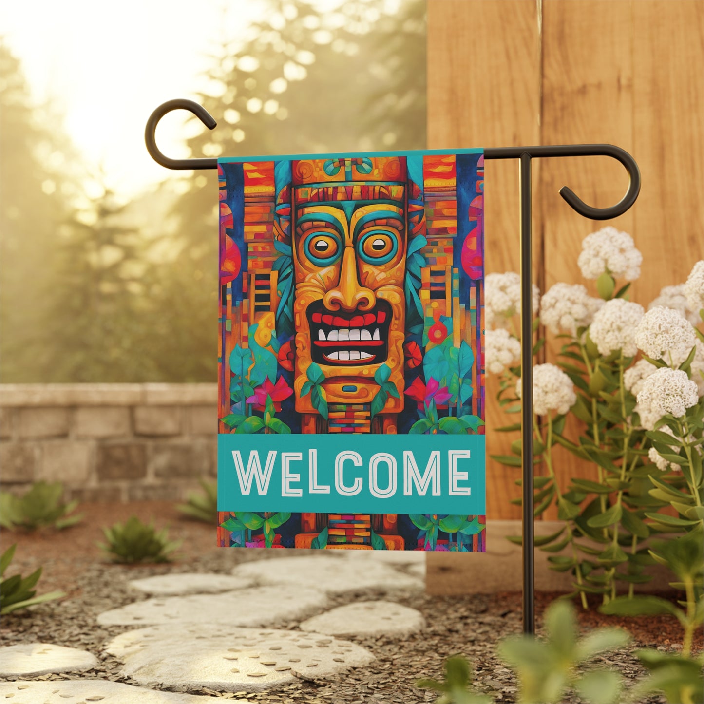 Crazy Tiki Welcome 2-Sided Garden & House Flag/Banner