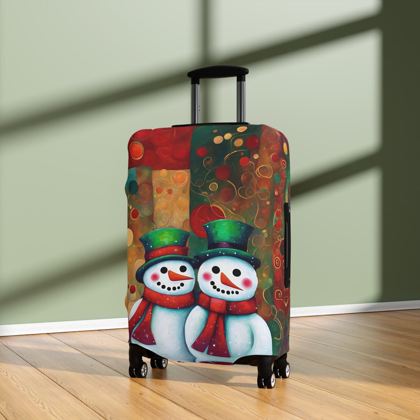 Snowman Couple Luggage Cover