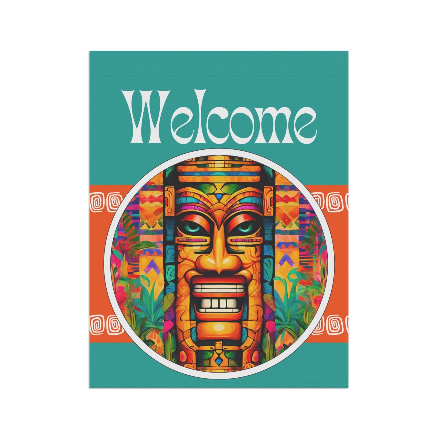 Tiki Carl Welcome 2-Sided Garden & House Flag/Banner