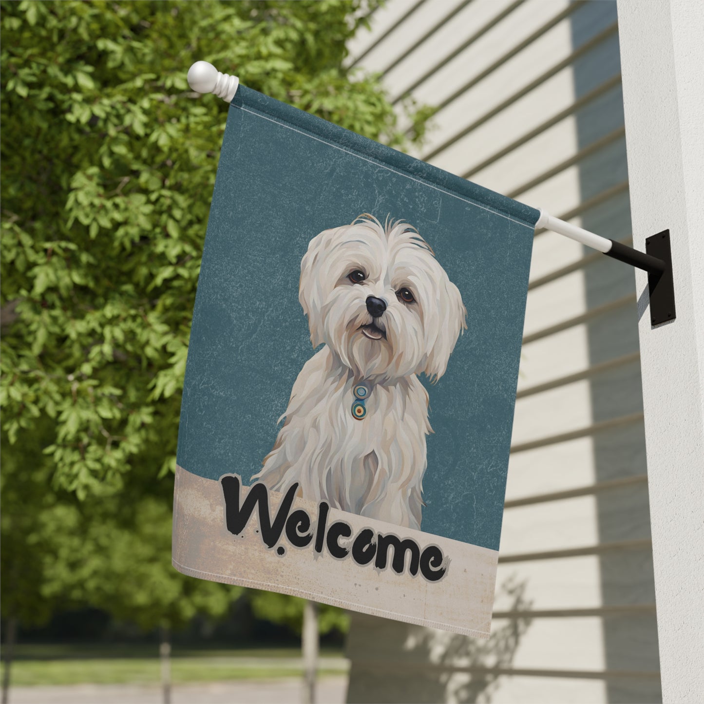 Maltese Welcome 2-Sided Garden & House Flag/Banner