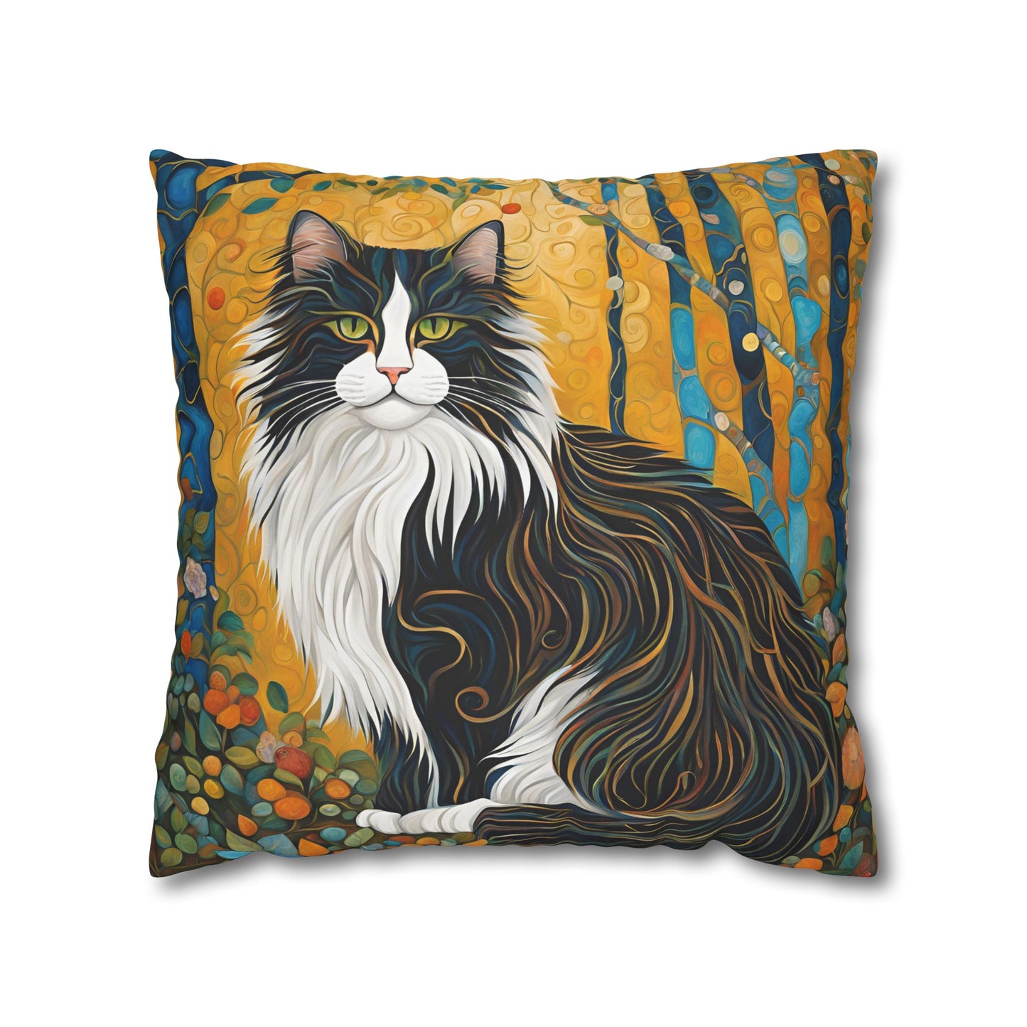 Norwegian Forest Cat Square Poly Canvas Pillowcase