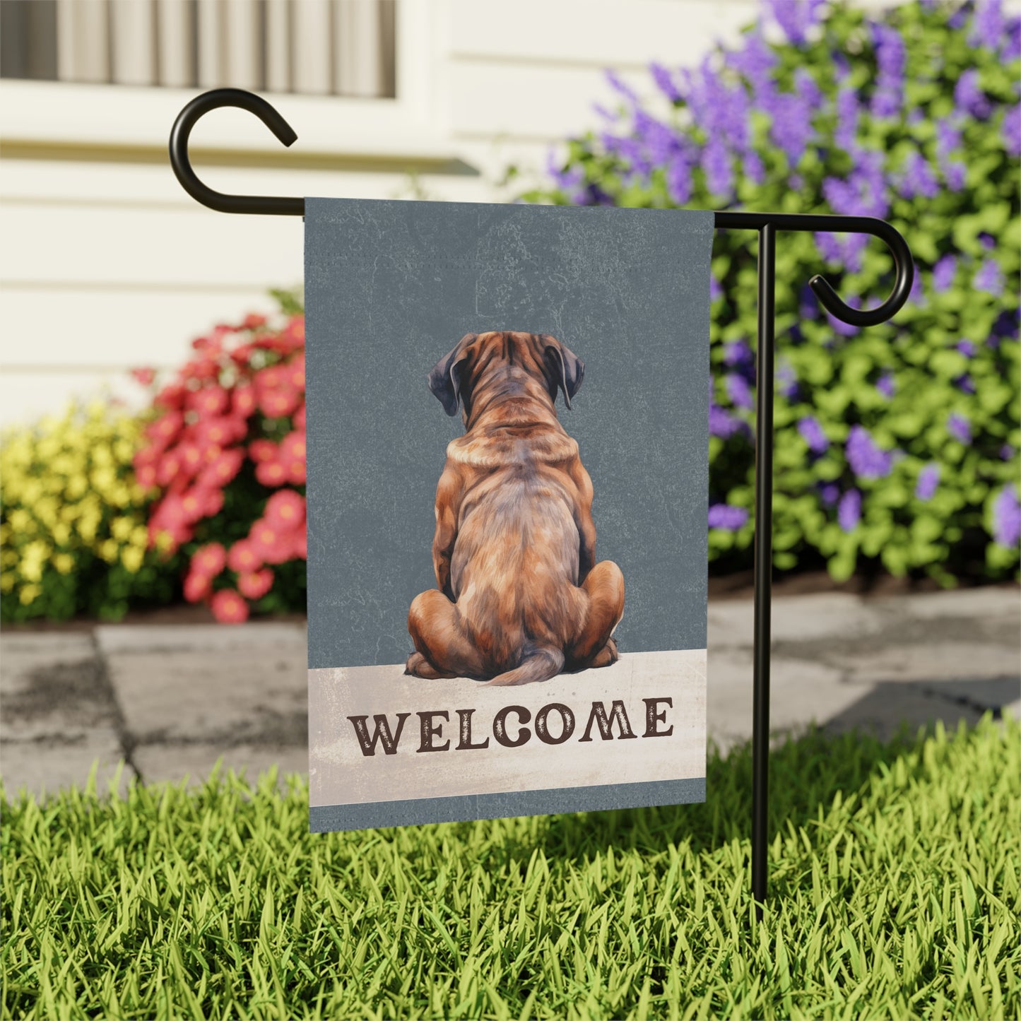 Mastiff Welcome 2-Sided Garden & House Flag/Banner