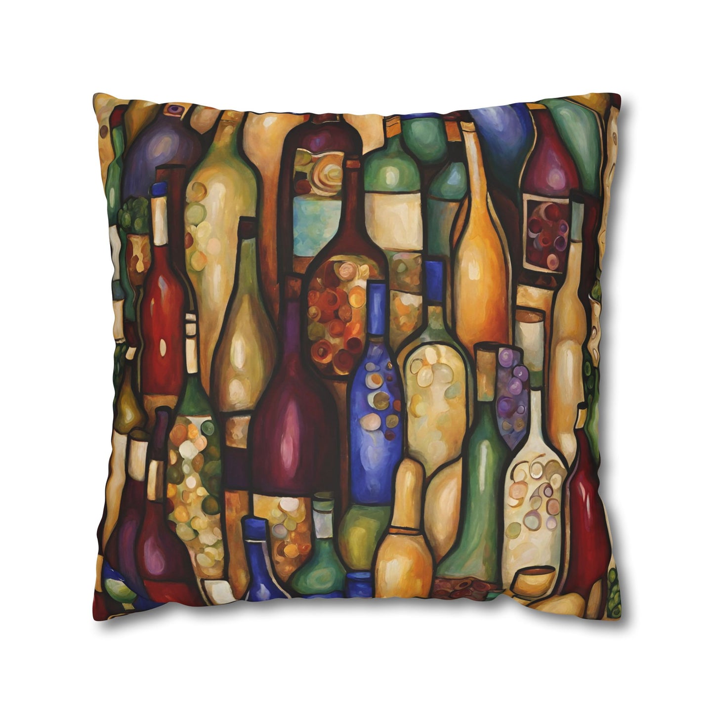 Vino Abstract Square Poly Canvas Pillowcase