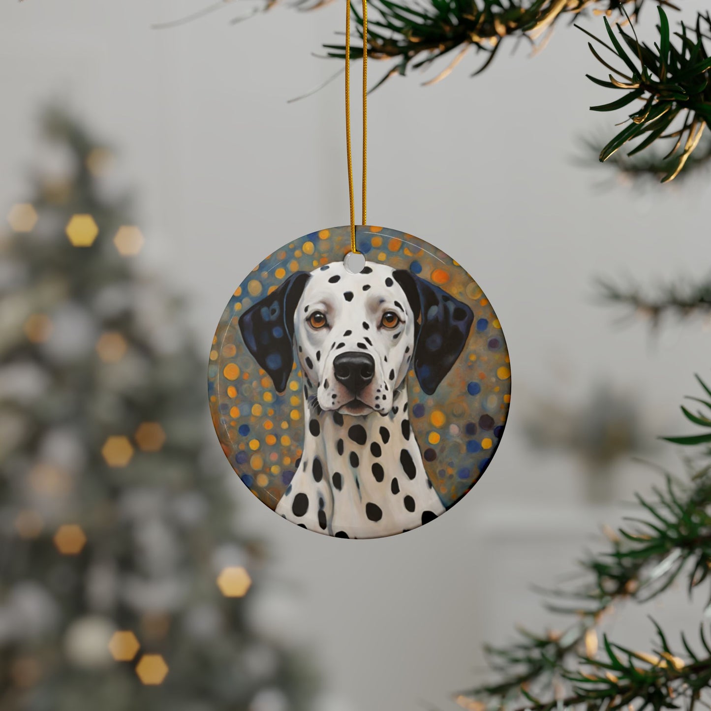 Dalmatian 3" Ceramic Ornaments, 2-Side Print, (1pc, 10pcs)