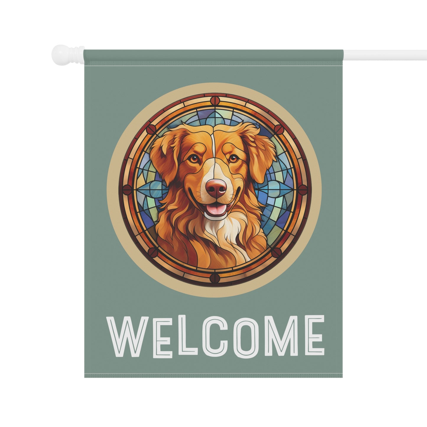 Nova Scotia Duck Tolling Retriever Welcome 2-Sided Garden & House Flag/Banner