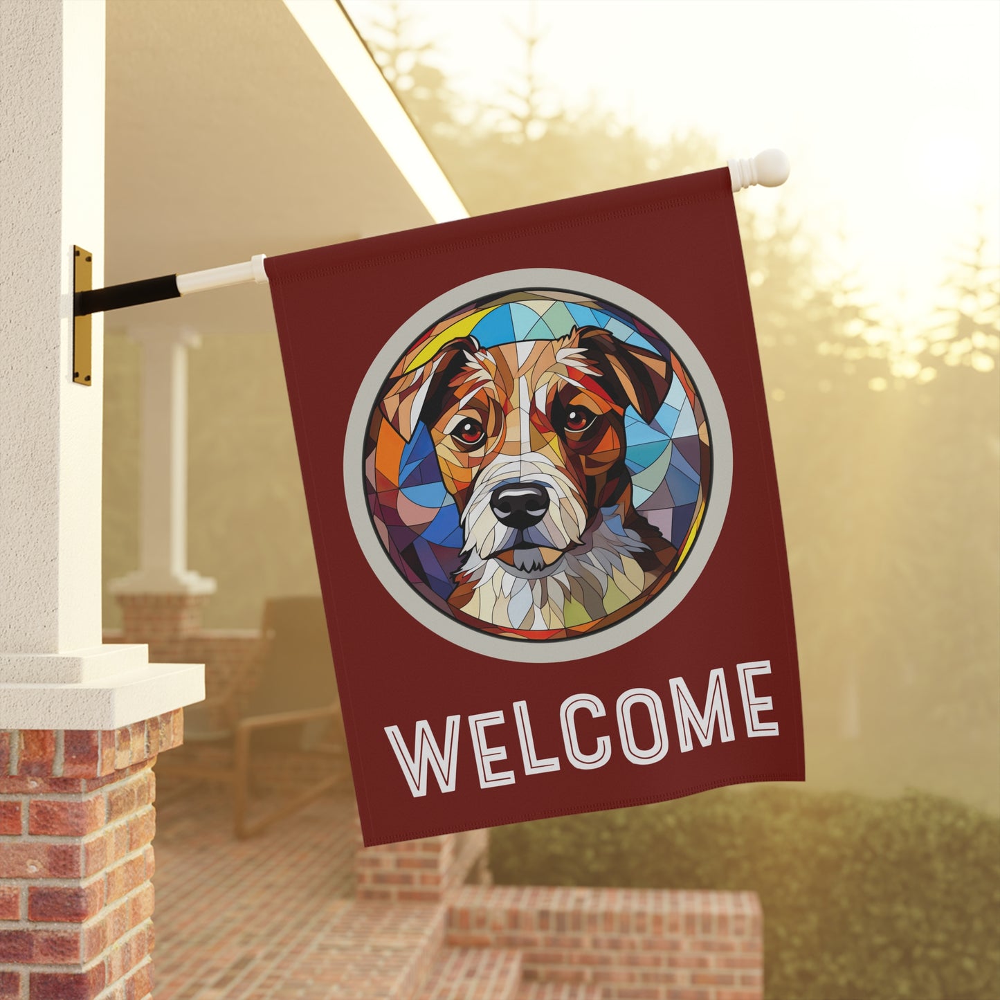 Russell Terrier Welcome 2-Sided Garden & House Flag/Banner