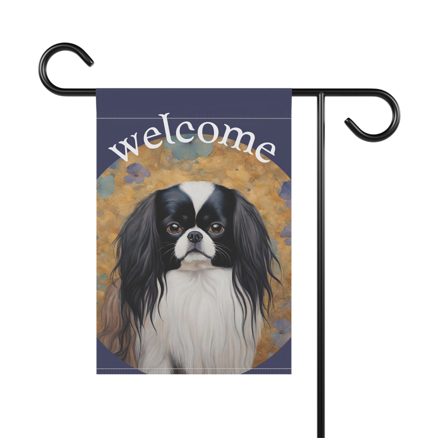 Japanese Chin Welcome 2-Sided Garden & House Flag/Banner