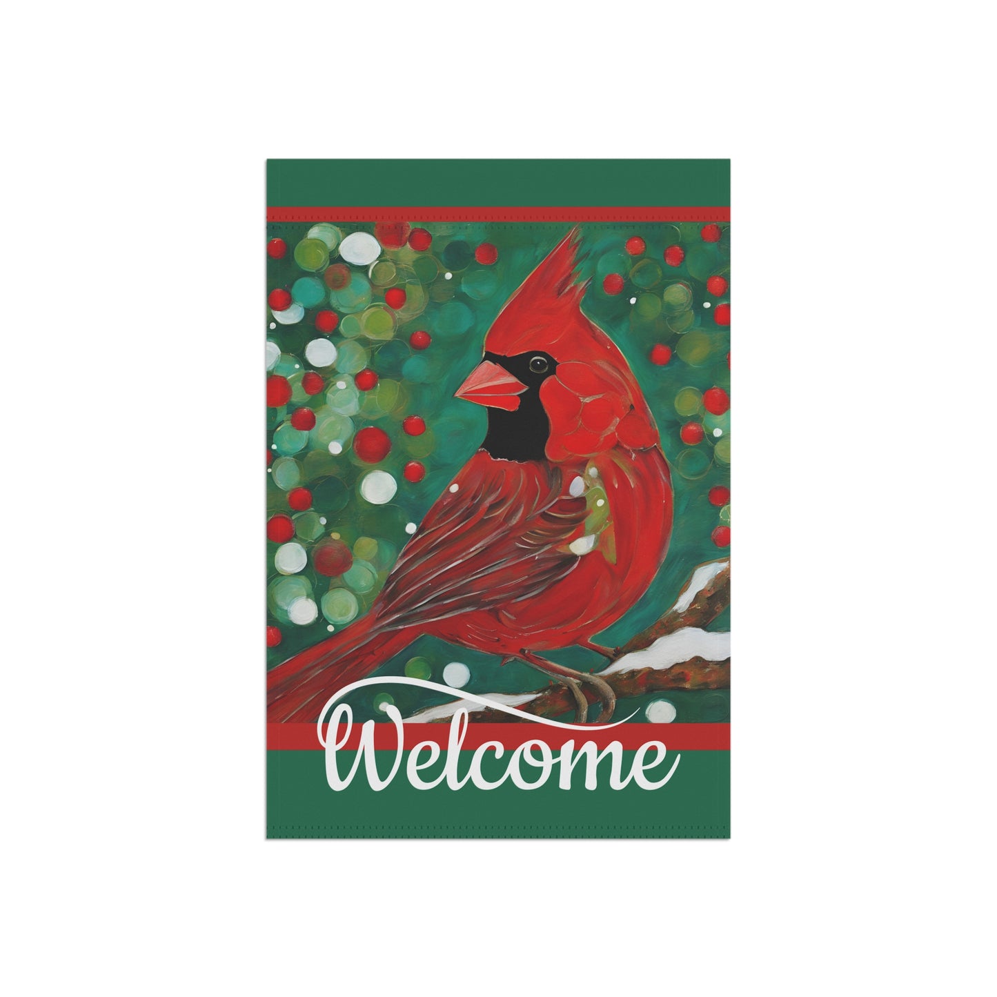 Bright Cardinal Welcome 2-Sided Garden & House Flag/Banner