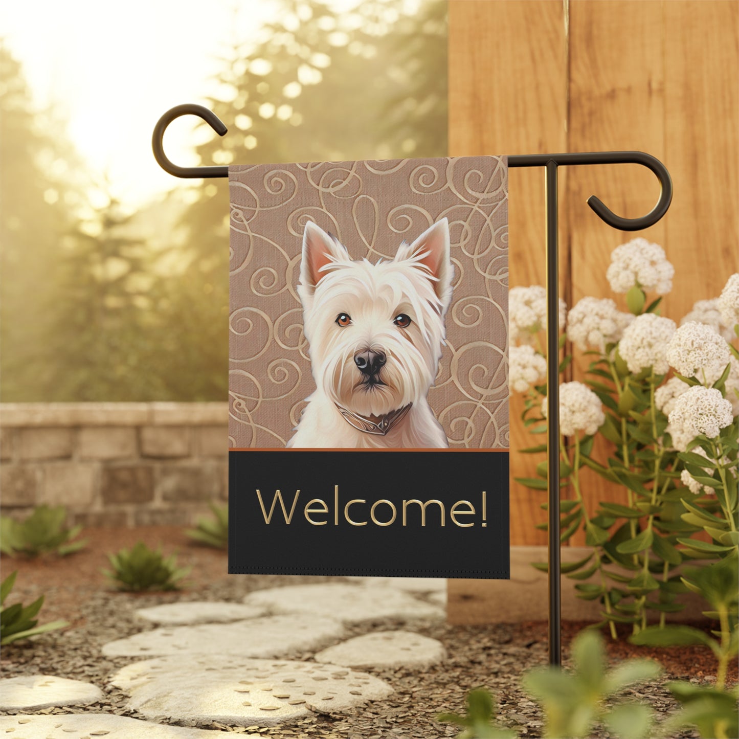 West Highland Terrier Westie Welcome 2-Sided Garden & House Flag/Banner