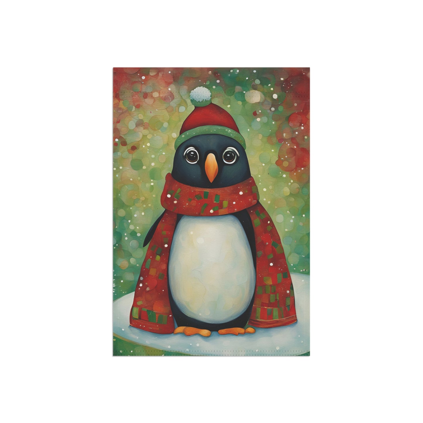 Christmas Penguin 2-Sided Garden & House Flag/Banner