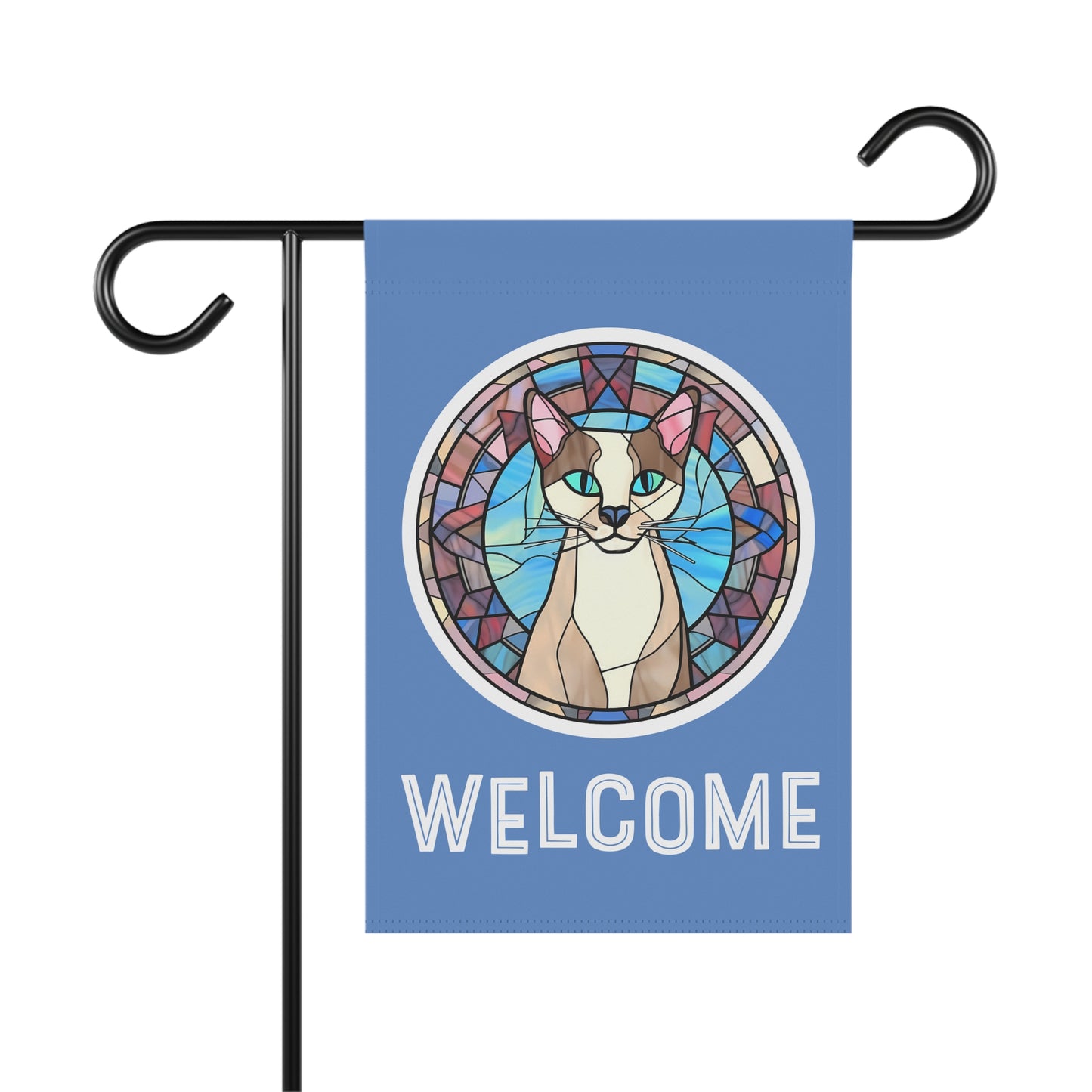 Happy Cat Welcome 2-Sided Garden & House Flag/Banner