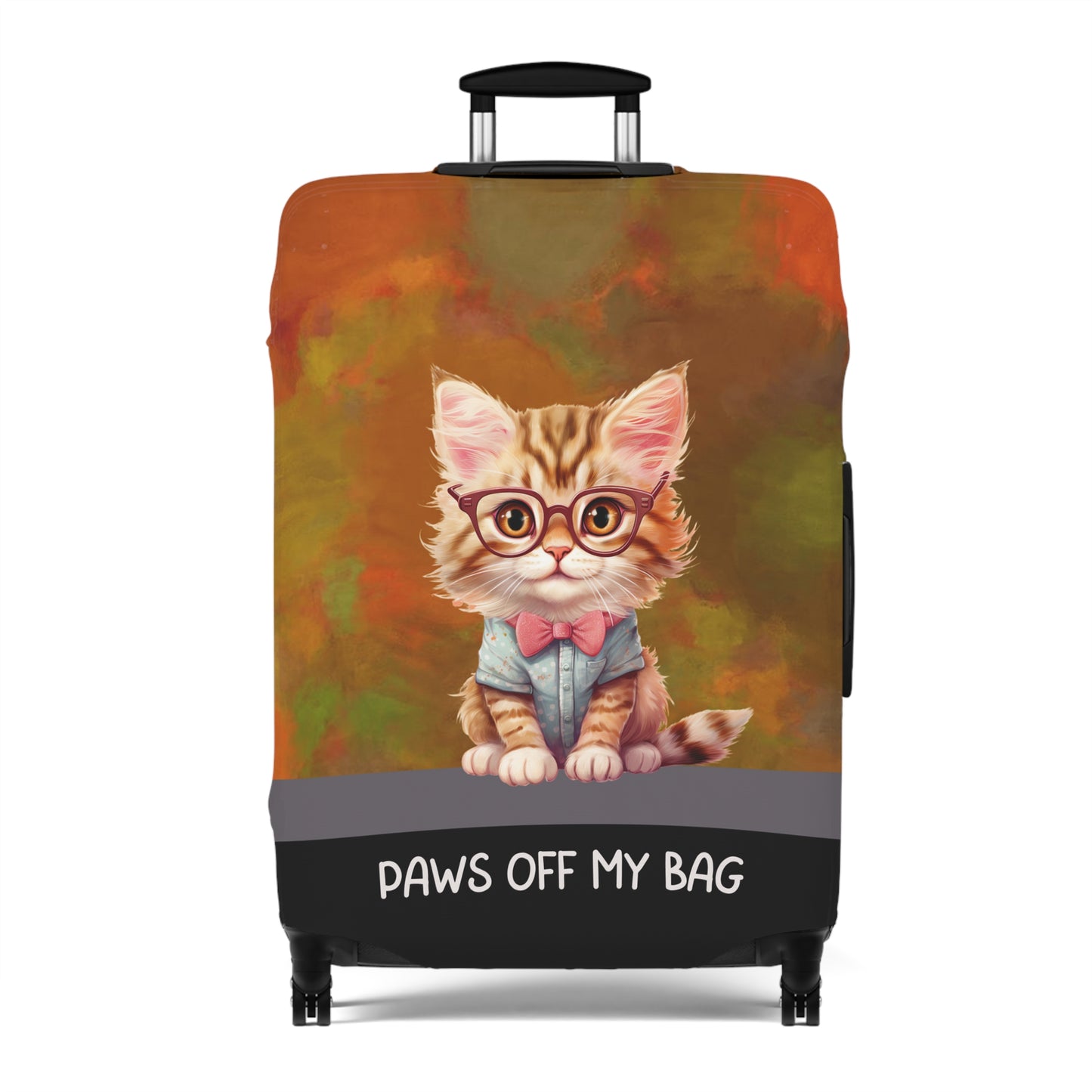 Kitten In Denim Shirt Paws Off My Bag Luggage Cover