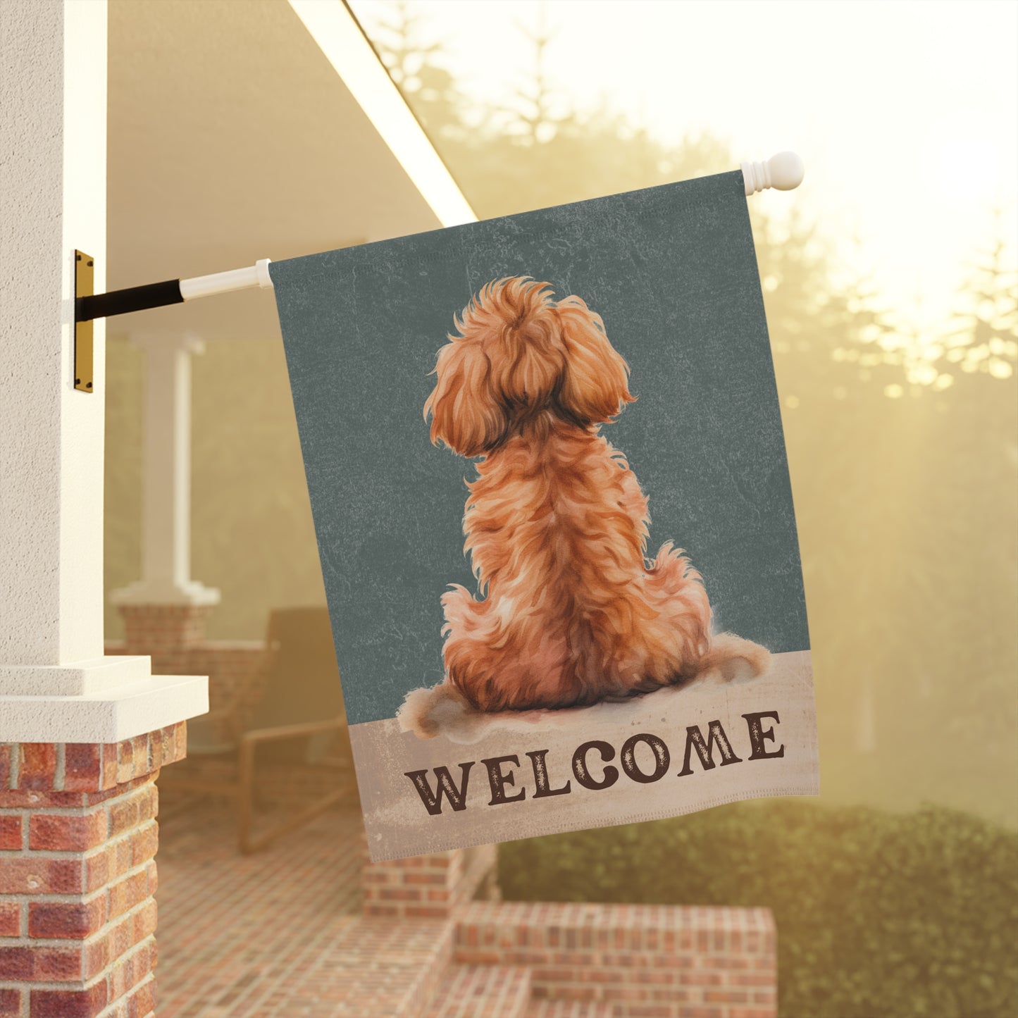 Poodle Welcome 2-Sided Garden & House Flag/Banner