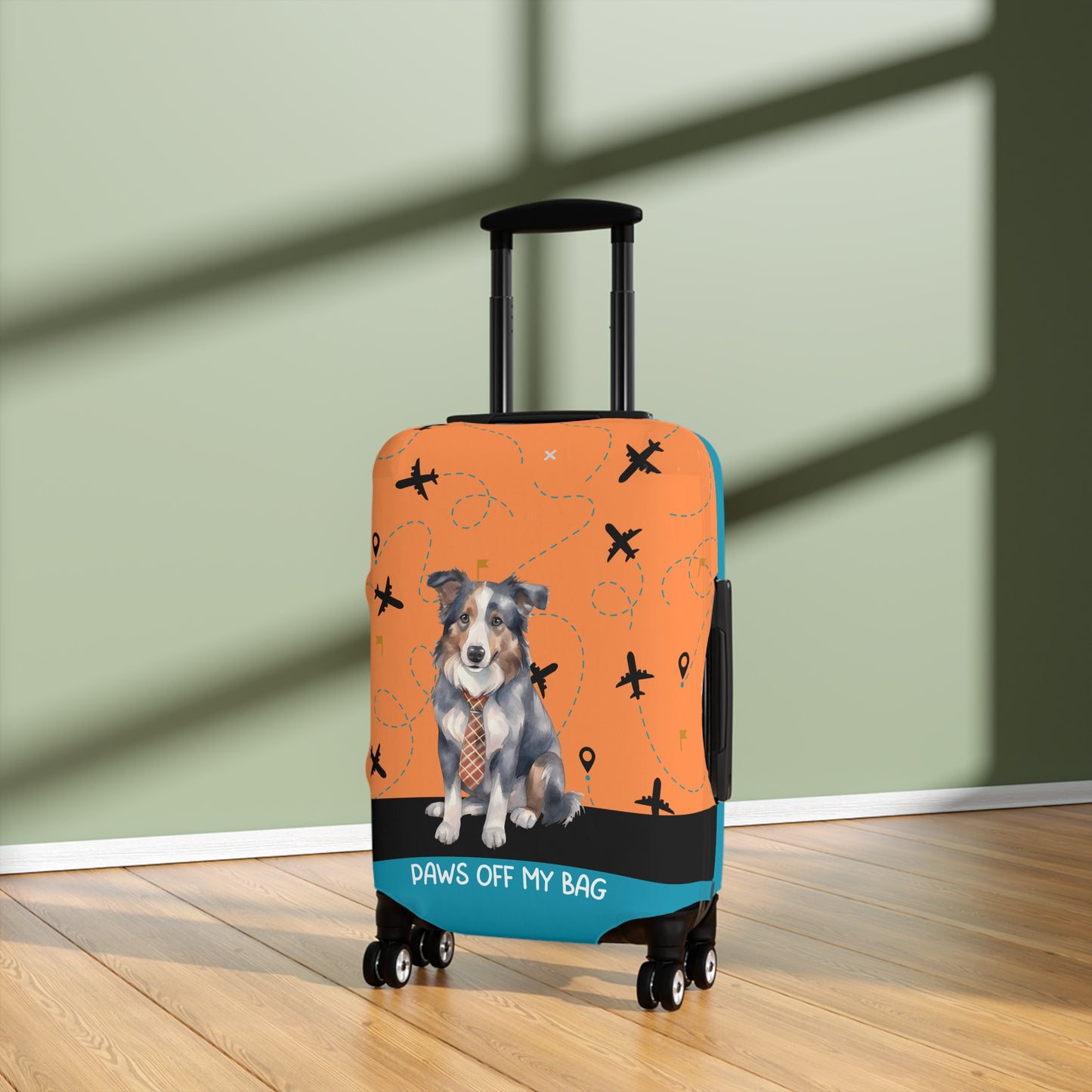 Border Collie in Tie Paws Off My Bag Luggage Cover