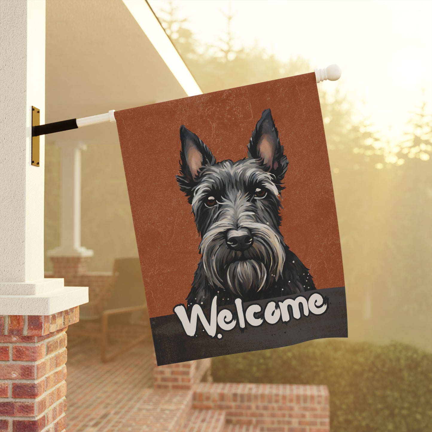 Scottish Terrier Welcome 2-Sided Garden & House Flag/Banner