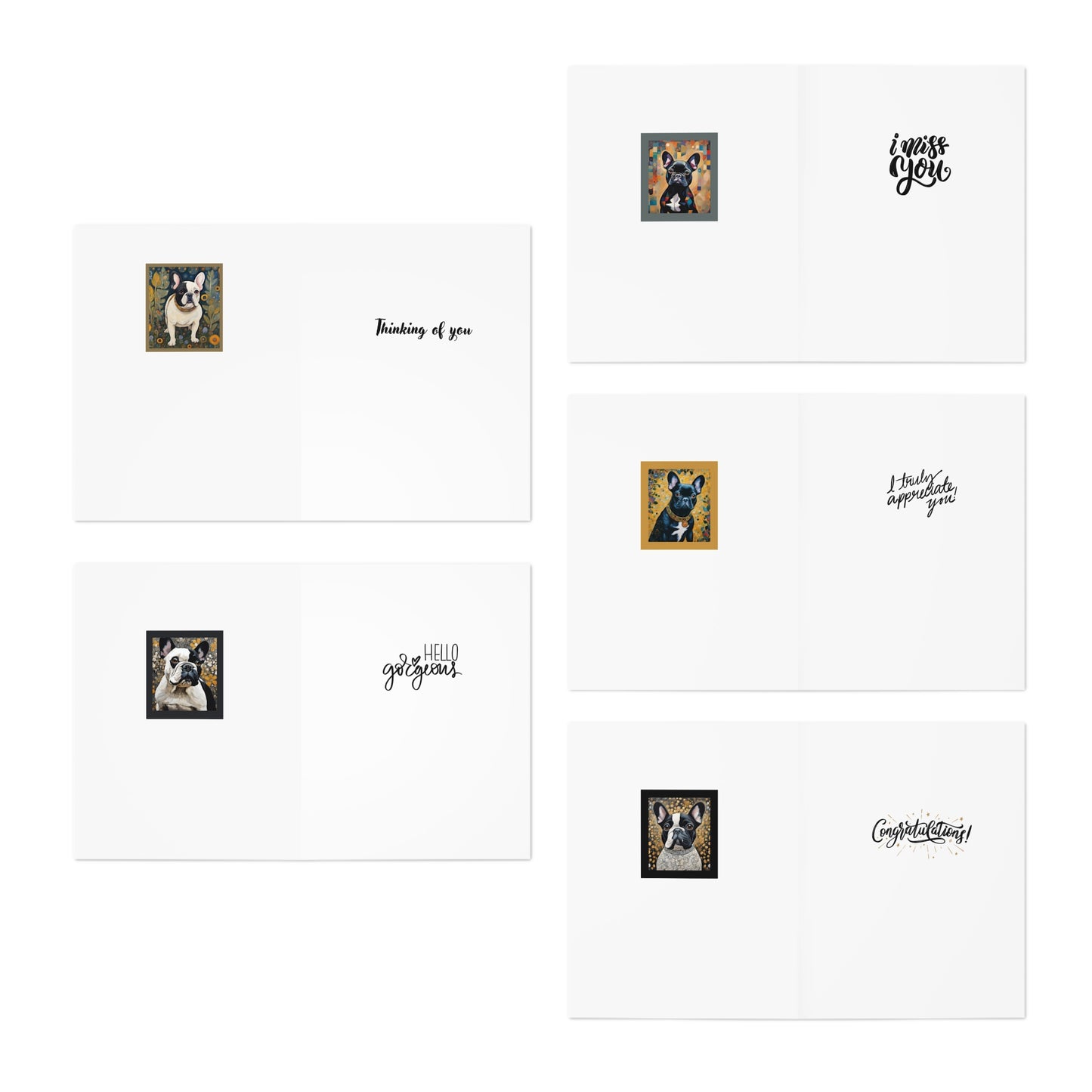 French Bulldog Greeting Cards (5-Pack)