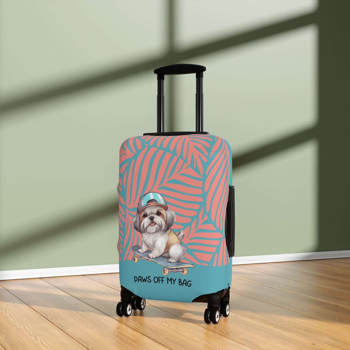 Shih Tzu on Skateboard Paws Off My Bag Luggage Cover