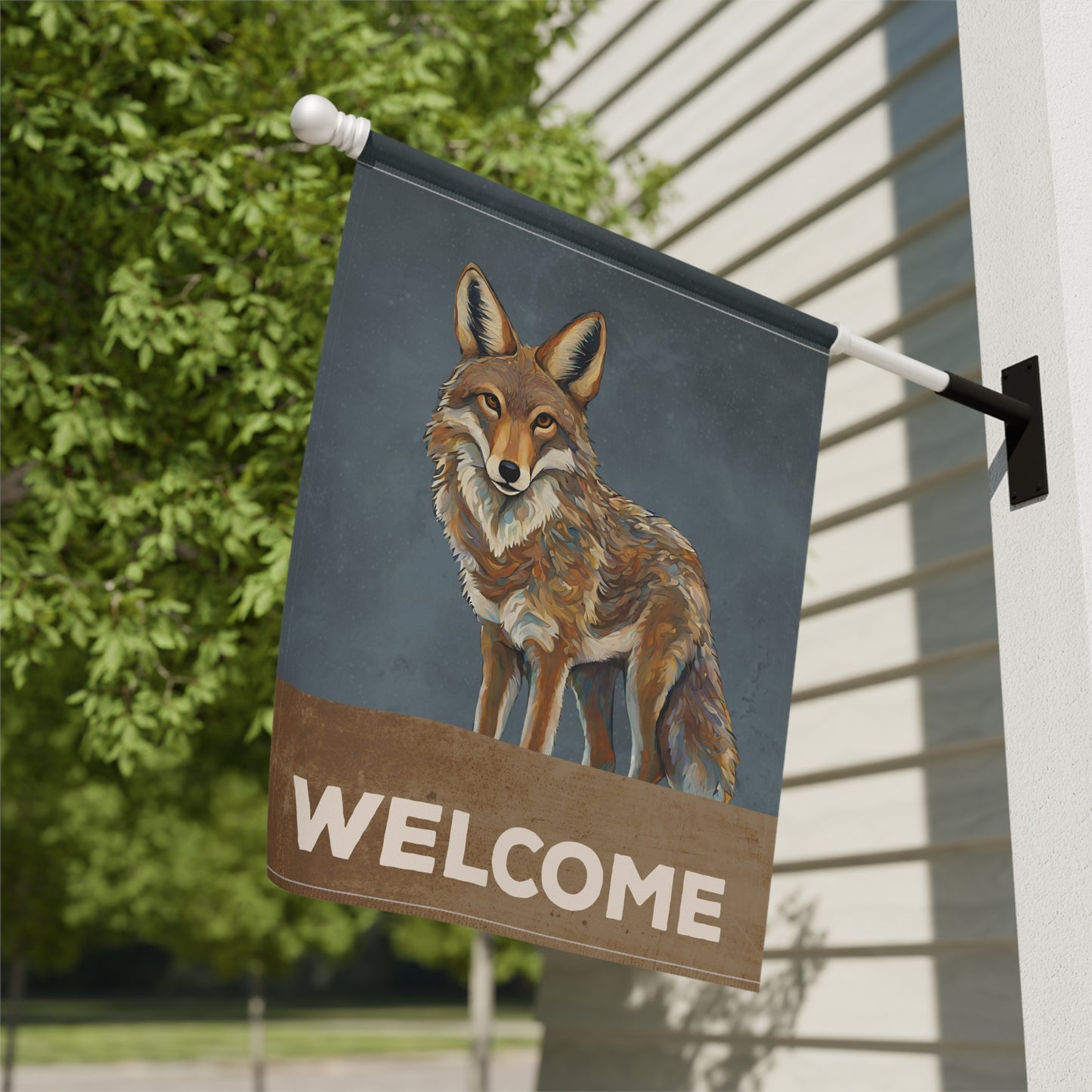 Coyote Welcome 2-Sided Garden & House Flag/Banner