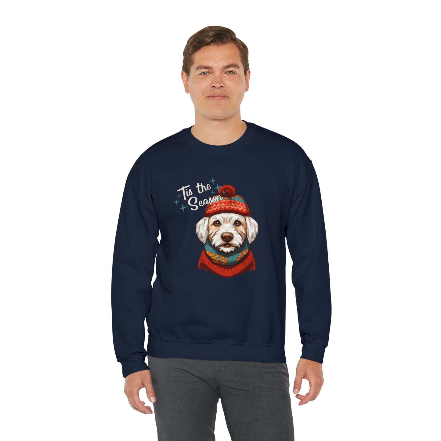 West Highland Terrier in Hat & Scarf Tis the Season Unisex Heavy Blend™ Crewneck Sweatshirt