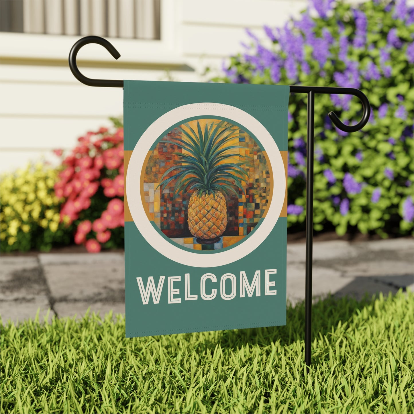 Pineapple Delight Welcome 2-Sided Garden & House Flag/Banner