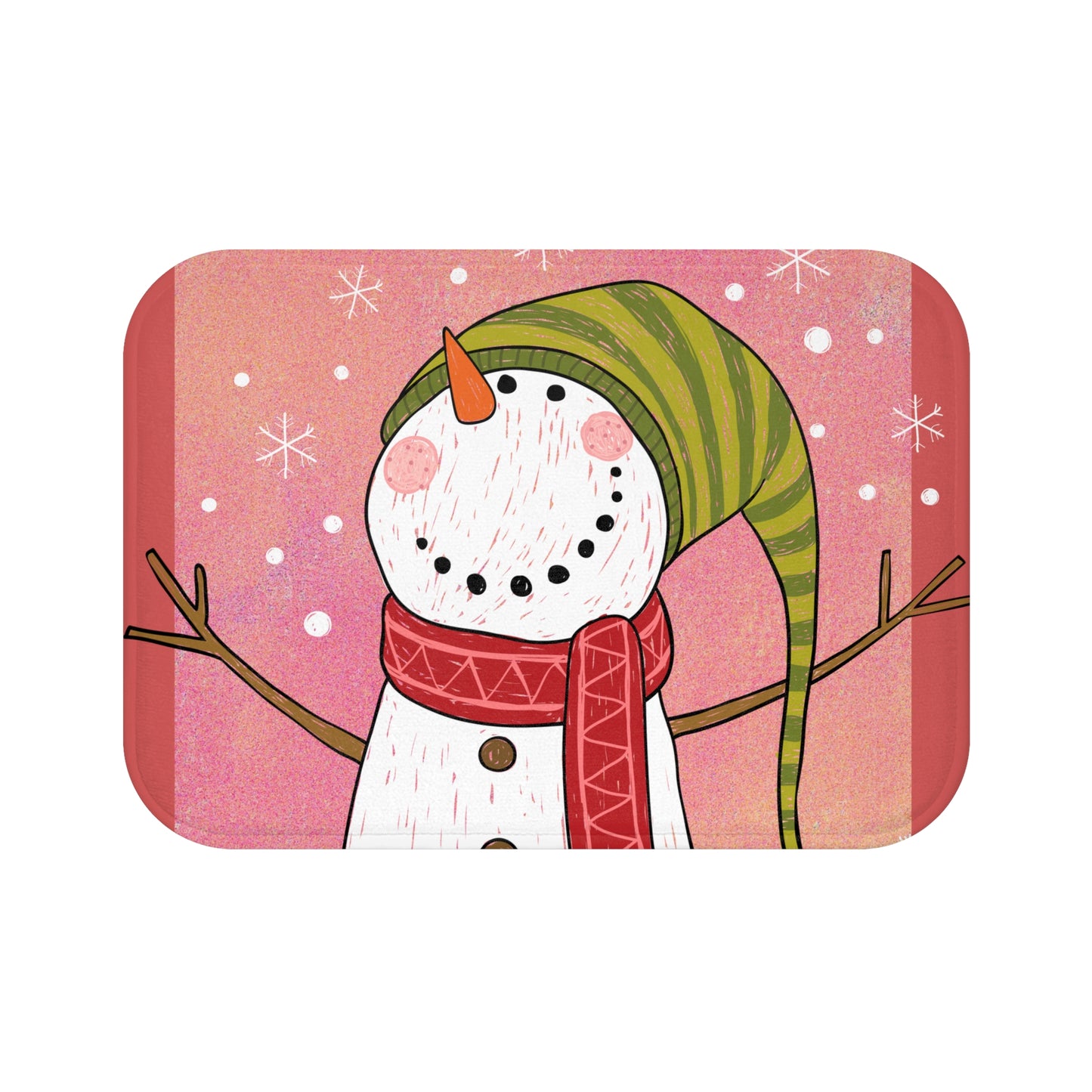 Happy Snowman Microfiber Bath Mat