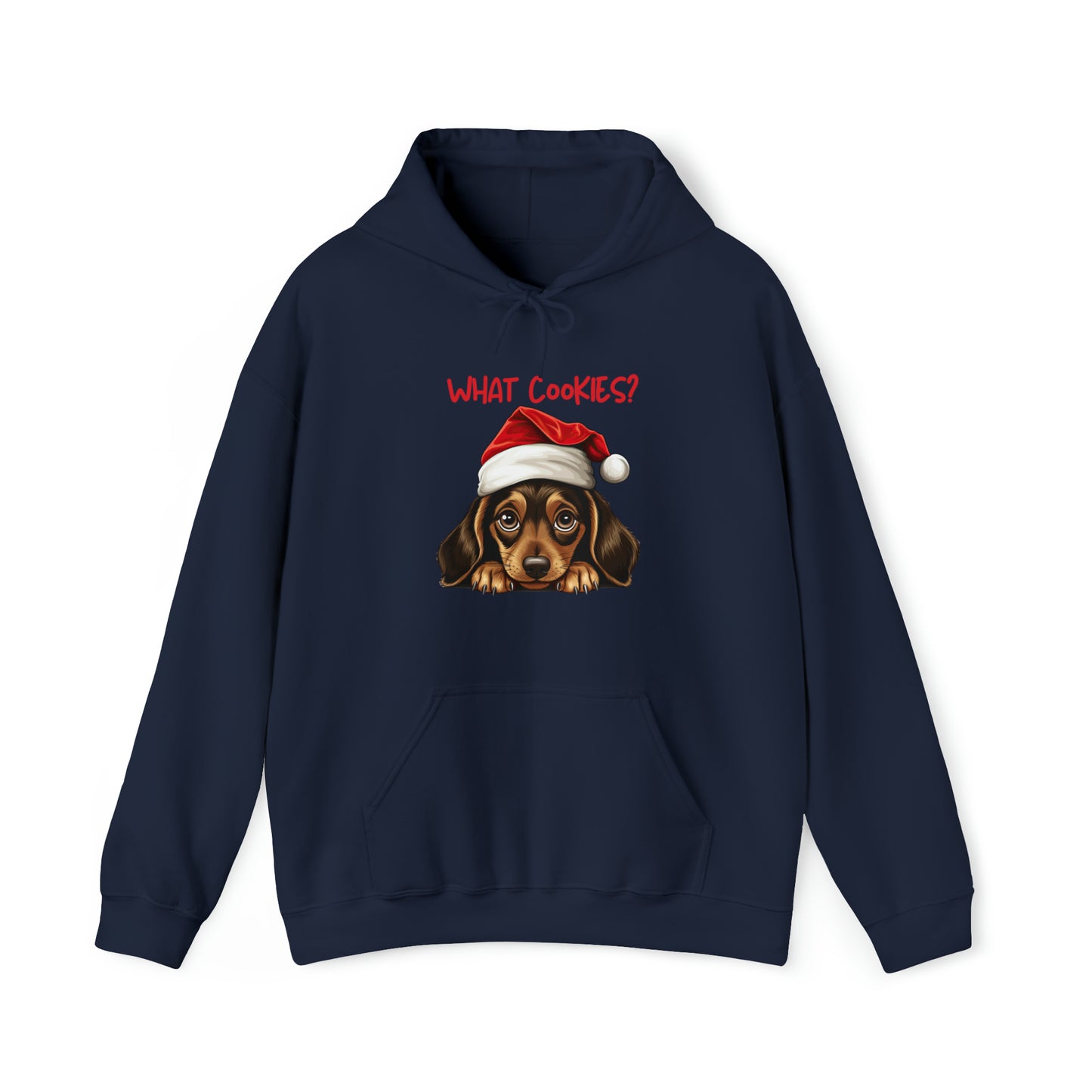 What Cookies? Dachshund in Santa Hat Unisex Heavy Blend™ Hooded Sweatshirt