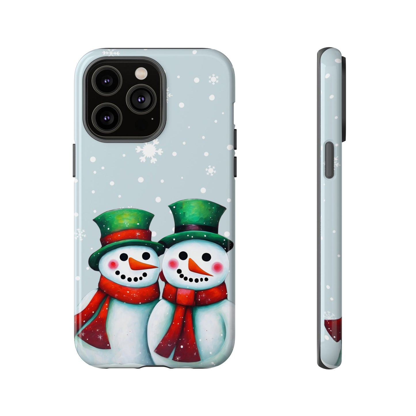 Snowman Couple iPhone Samsung Galaxy Google Pixel Tough Cases