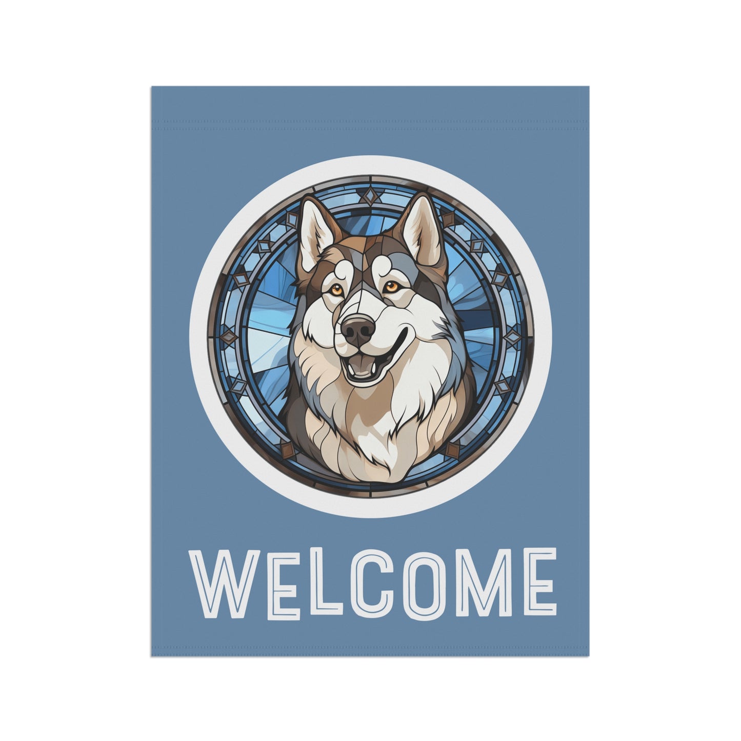 Siberian Husky Welcome 2-Sided Garden & House Flag/Banner