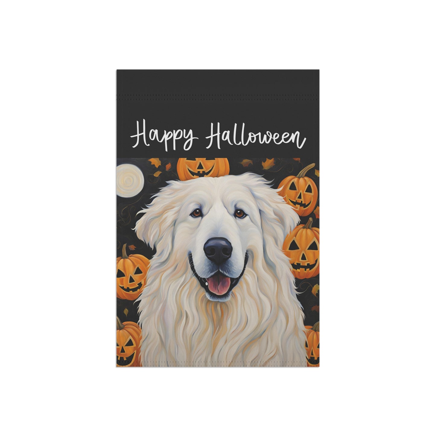 Great Pyrenees Happy Halloween 2-Sided Garden & House Flag/Banner