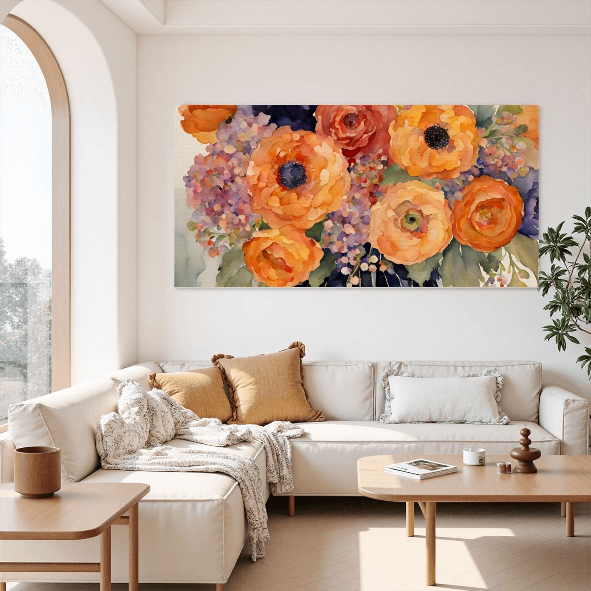 60" x 30" Printed Canvas Fabric Wall Art - No Frame (Made in USA)