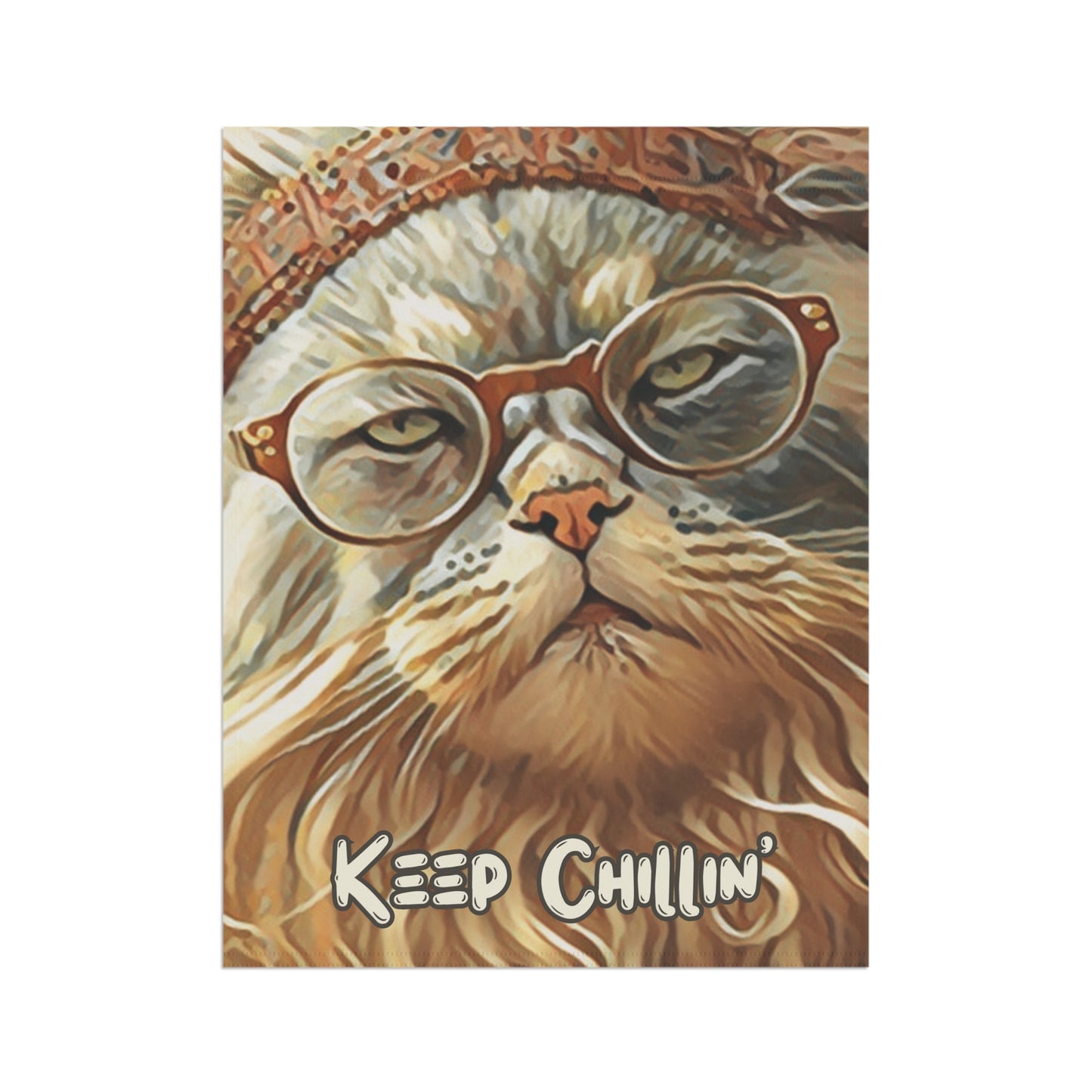 Keep Chillin' Cat in Glasses 2-Sided Garden & House Flag/Banner