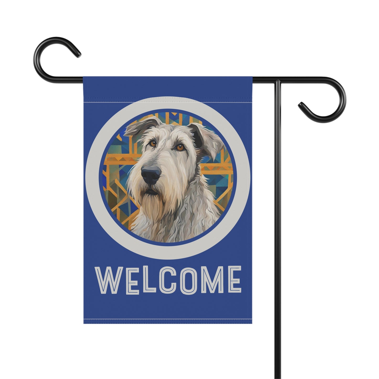 Irish Wolfhound Welcome 2-Side Garden & House Flag/Banner