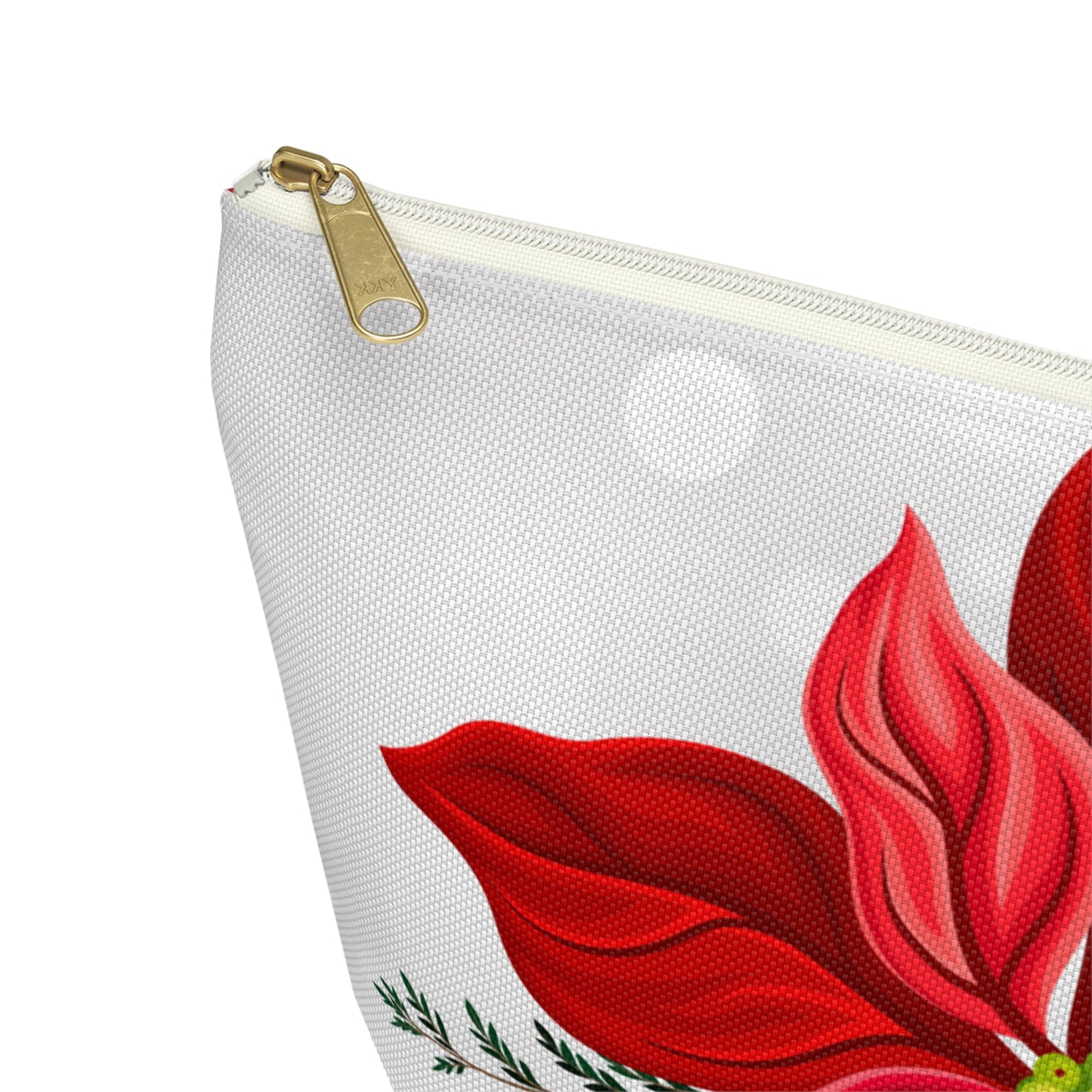 Big Poinsettia Accessory Pouch w T-bottom