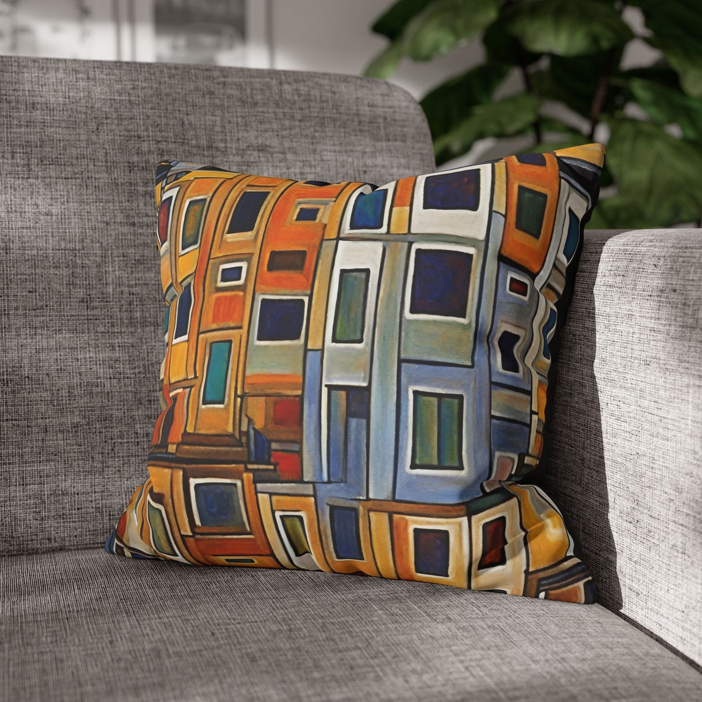 City Living Square Poly Canvas Pillowcase