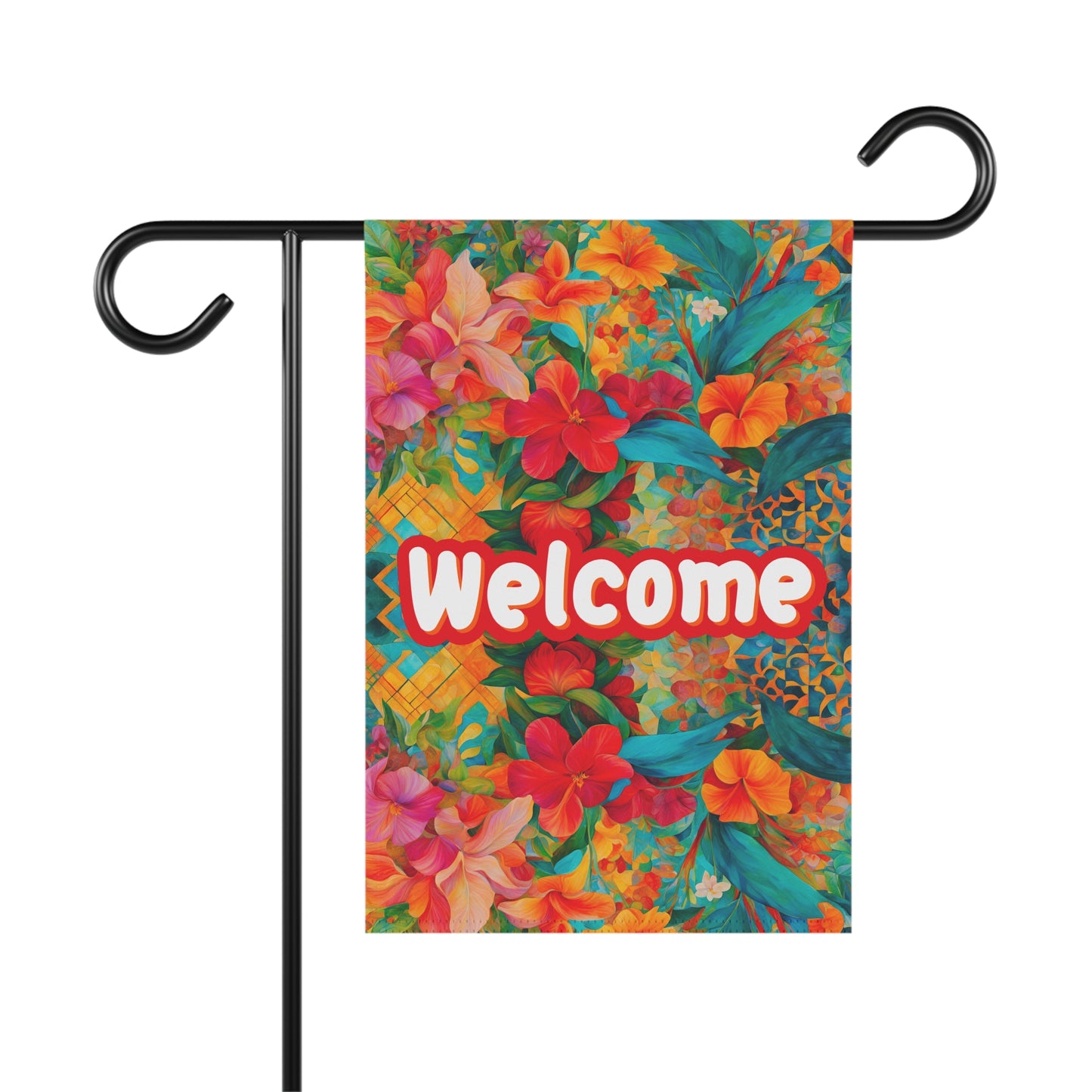 Aria Floral Welcome 2-Sided Garden & House Flag/Banner