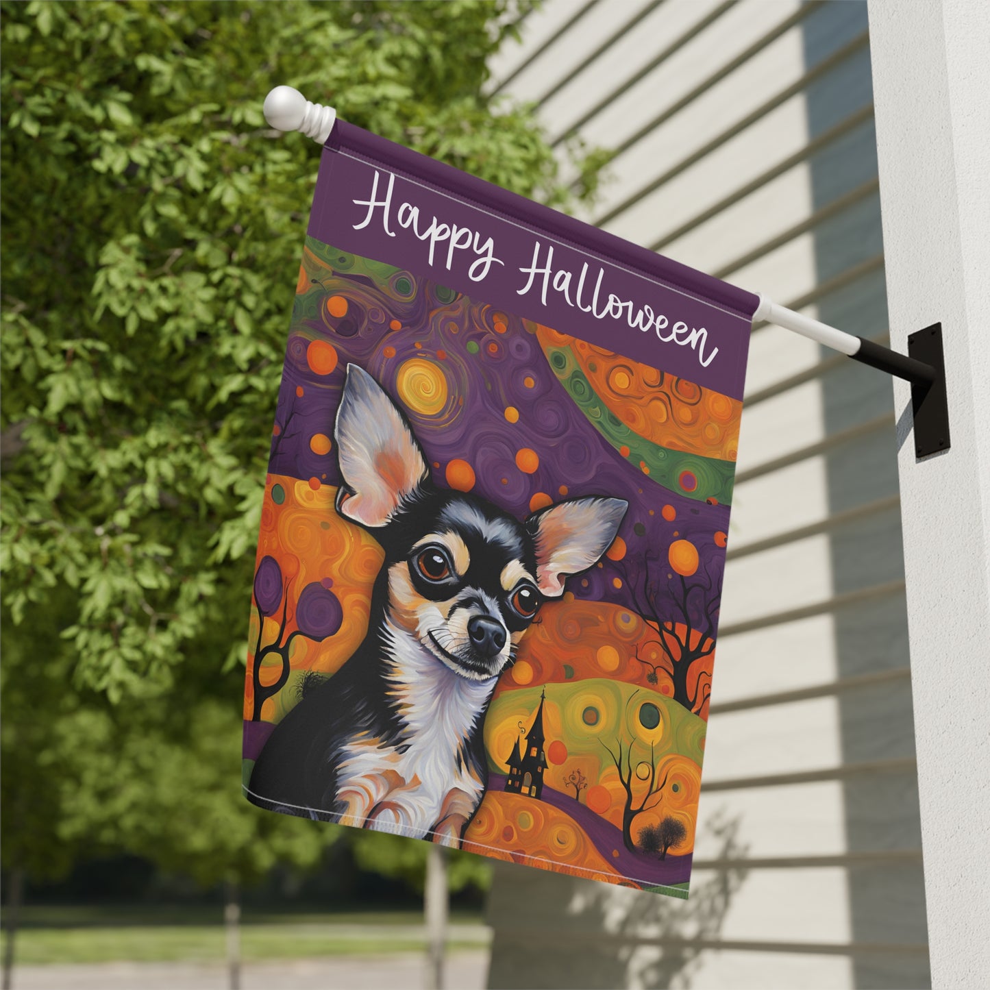 Chihuahua Happy Halloween 2-Sided Garden & House Flag/Banner