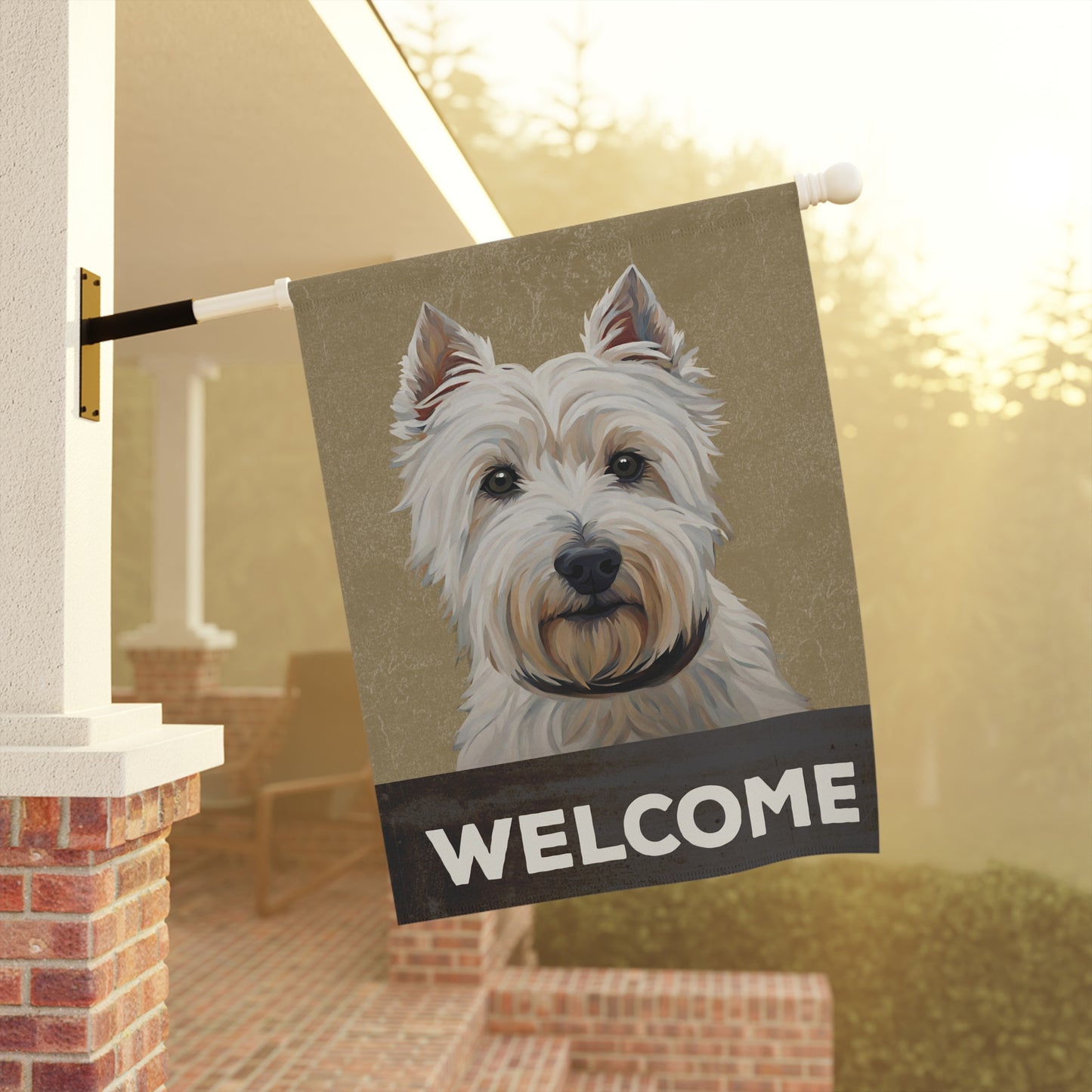 West Highland Terrier Welcome 2-Sided Garden & House Flag/Banner