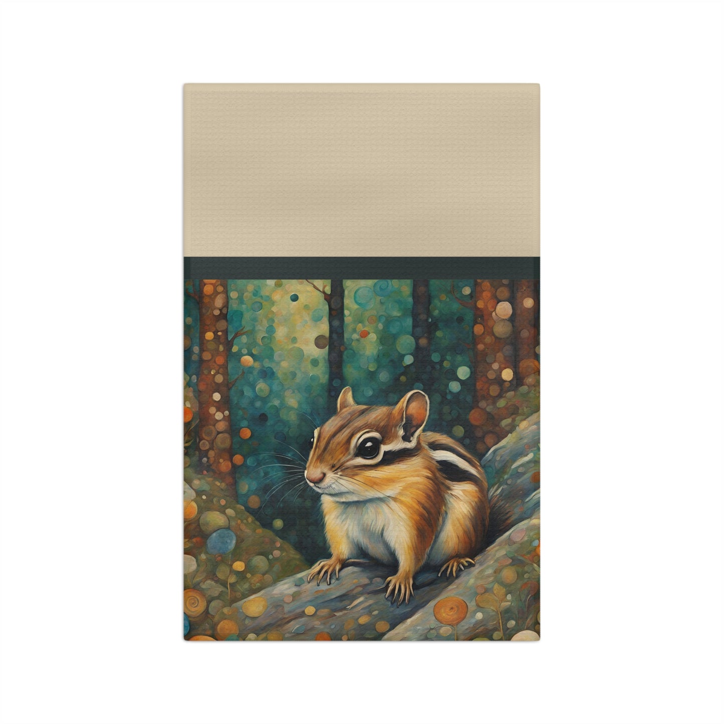 Mountain Forest Chipmunk Microfiber Tea Towel