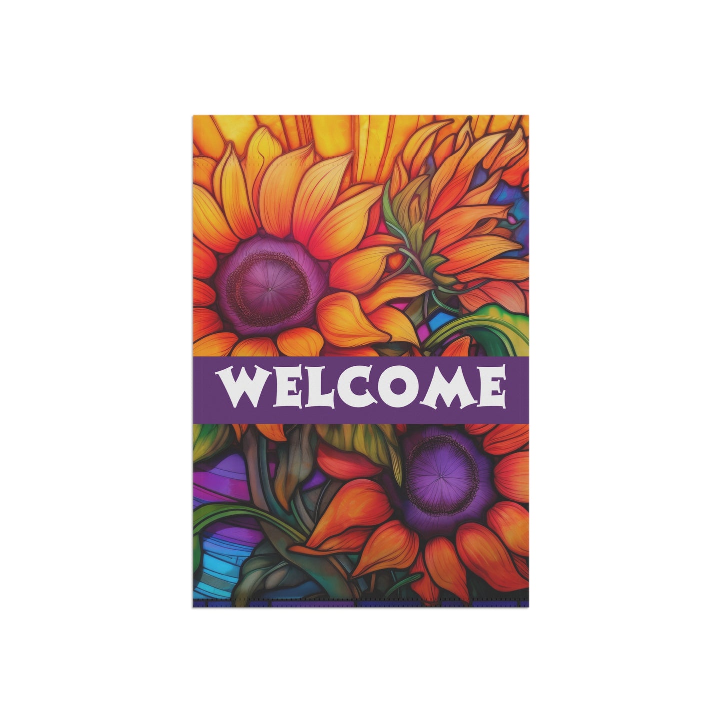 Bright Floral Welcome 2-Sided Garden & House Banner